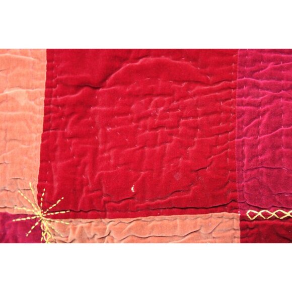 Colorblock Red Tones Velvet Throw Blanket Soft Comfy Winter Snuggle Velour Warm - Picture 4 of 8